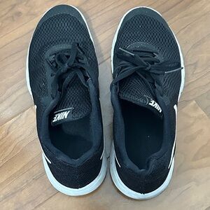 Nike Black Mesh Sneakers with White Soles